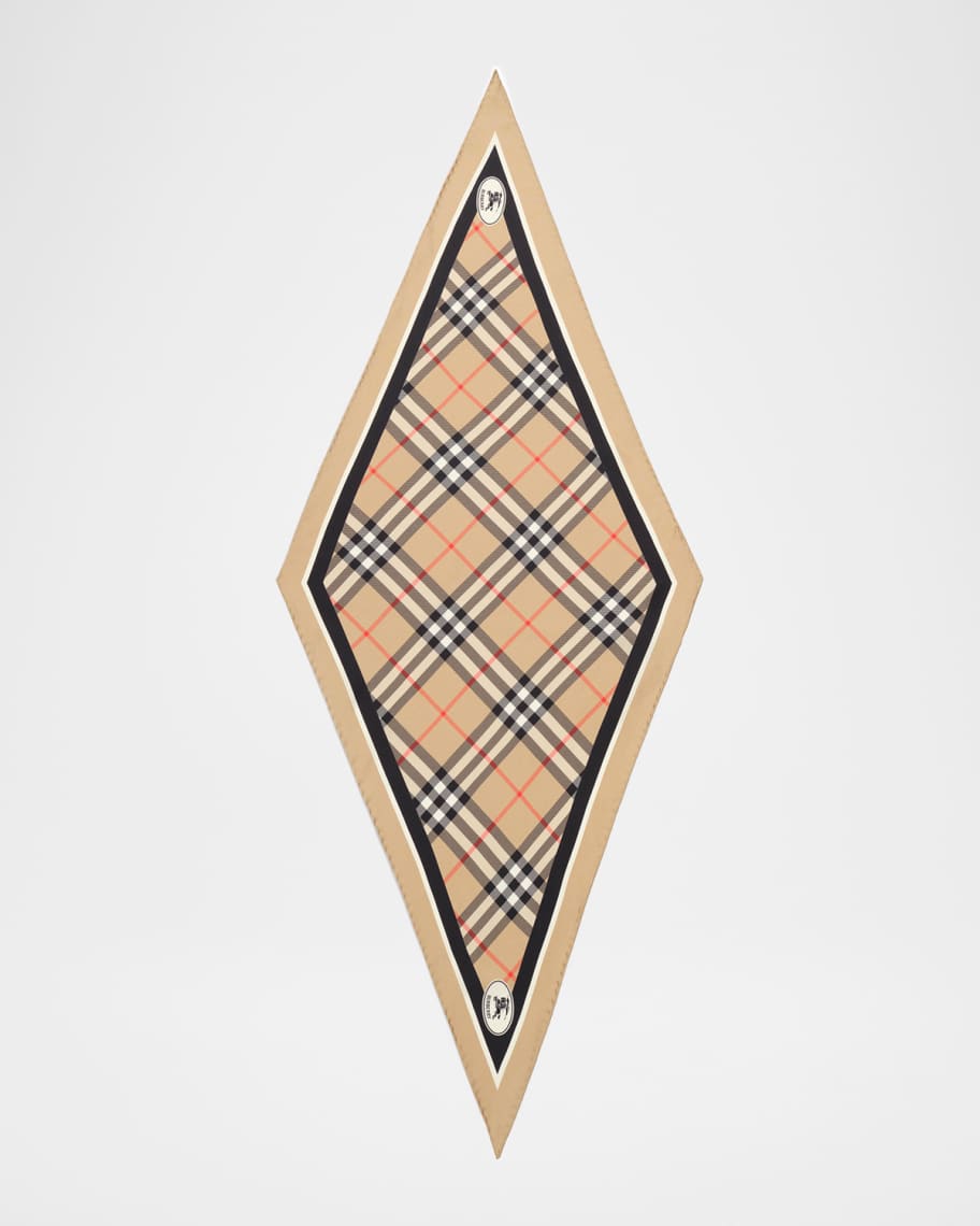 Burberry Check Knight Stamp Silk Scarf | Neiman Marcus