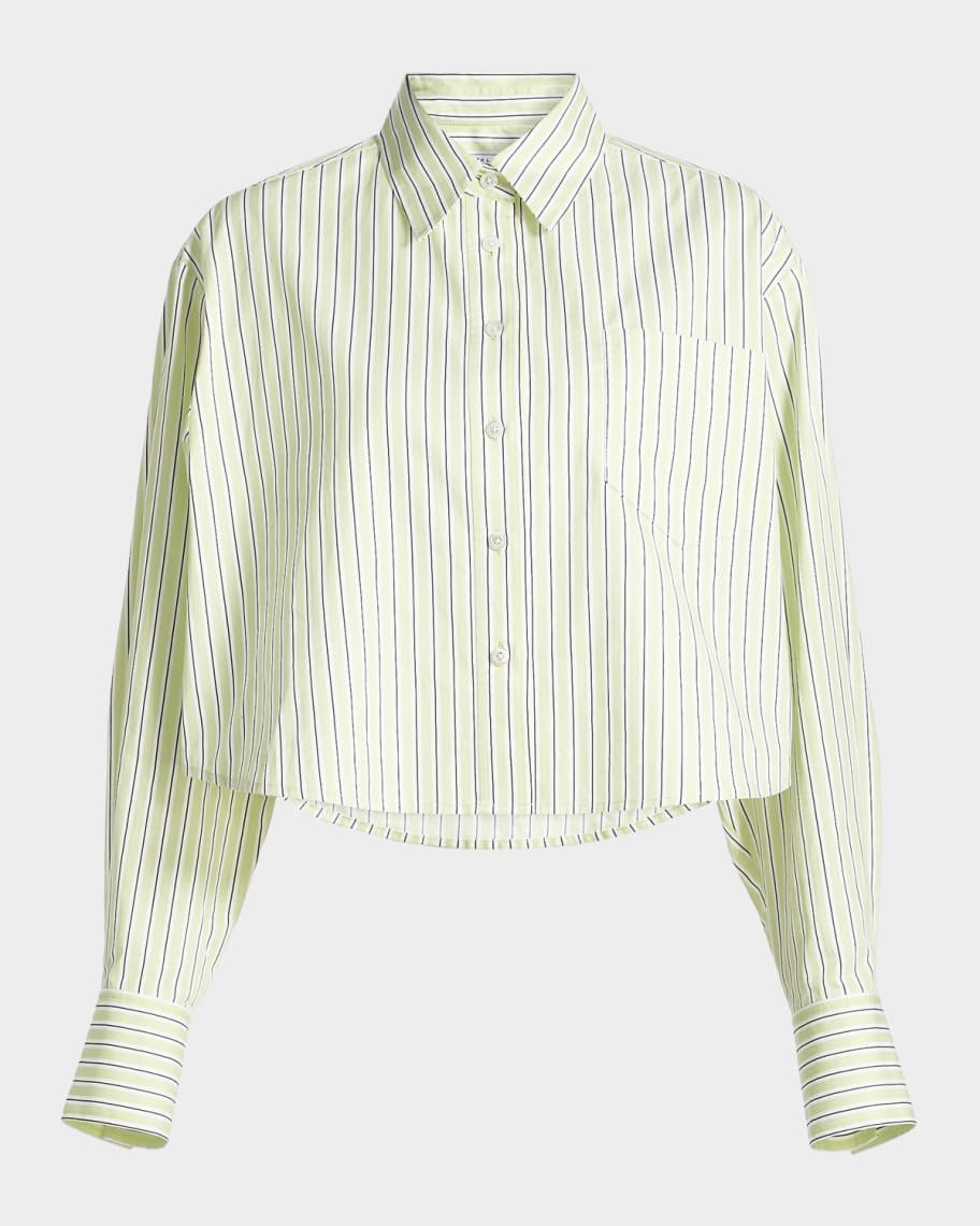 the circa brand ブラウス Derek Lam 10 Crosby Evelina Striped Boxy-Fit Crop Shirt | Neiman