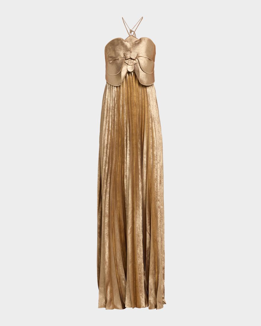 acler queensbridge dress in gold Pullford Maxi Metallic fête