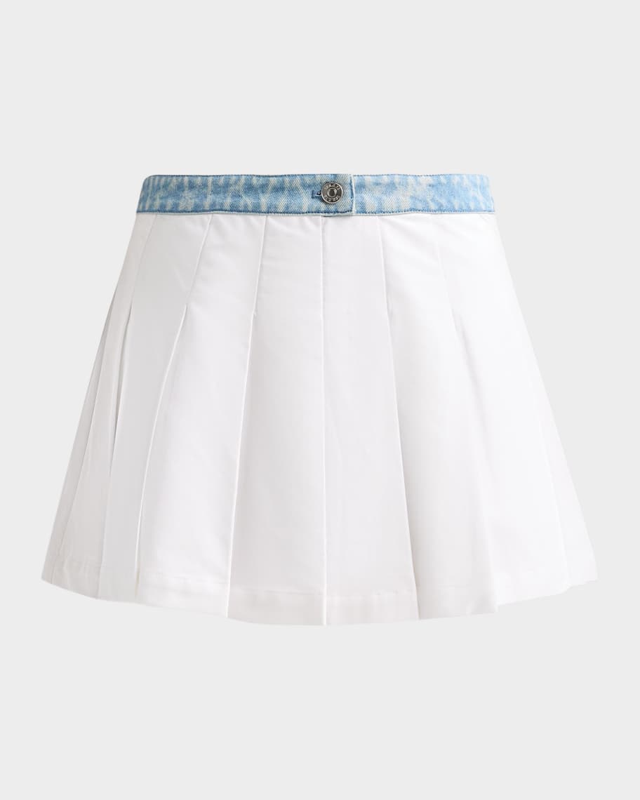SEROYA Kelsie Pleated Mini Skirt | Neiman Marcus