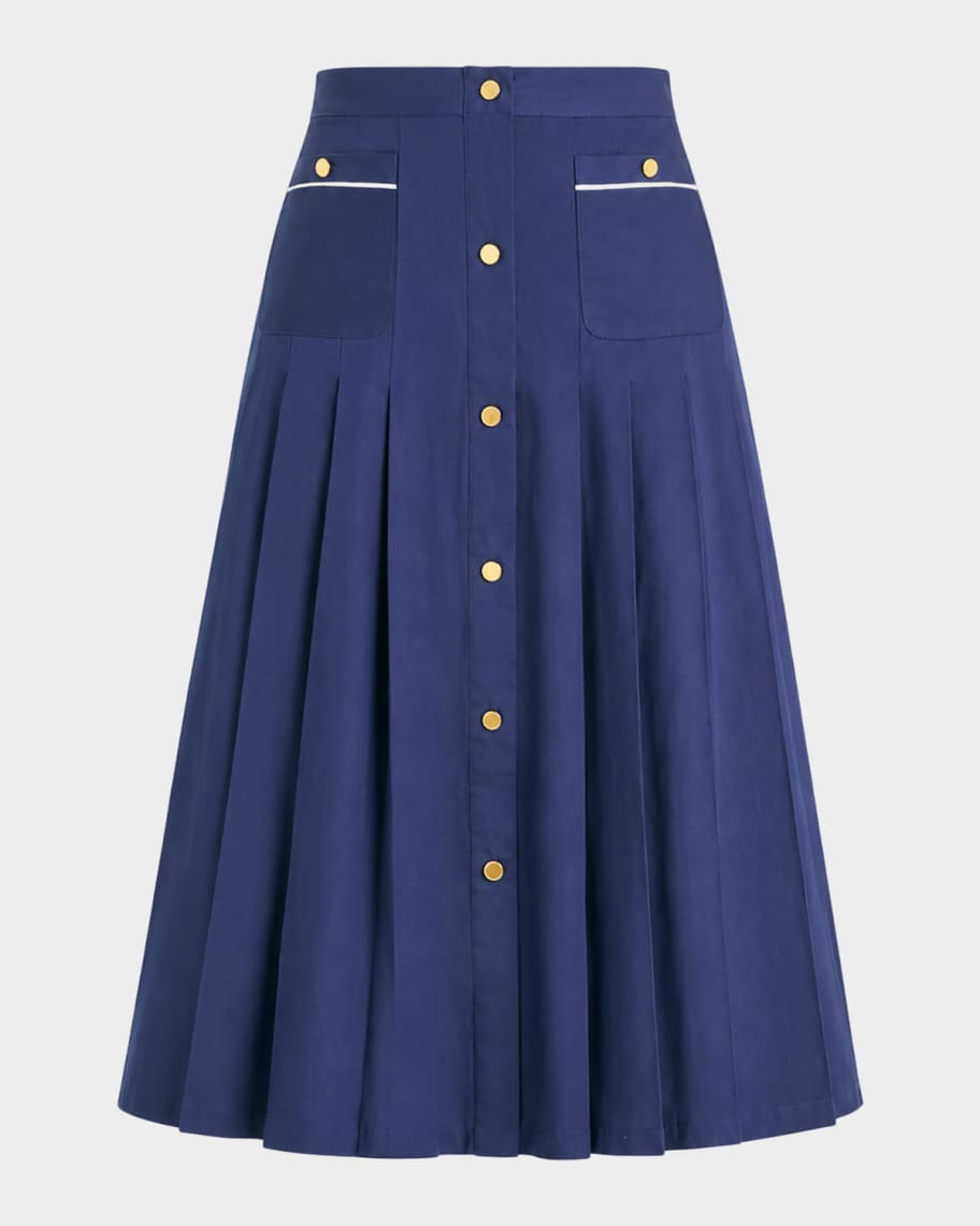 SEROYA Yumi Pleated Midi Skirt | Neiman Marcus
