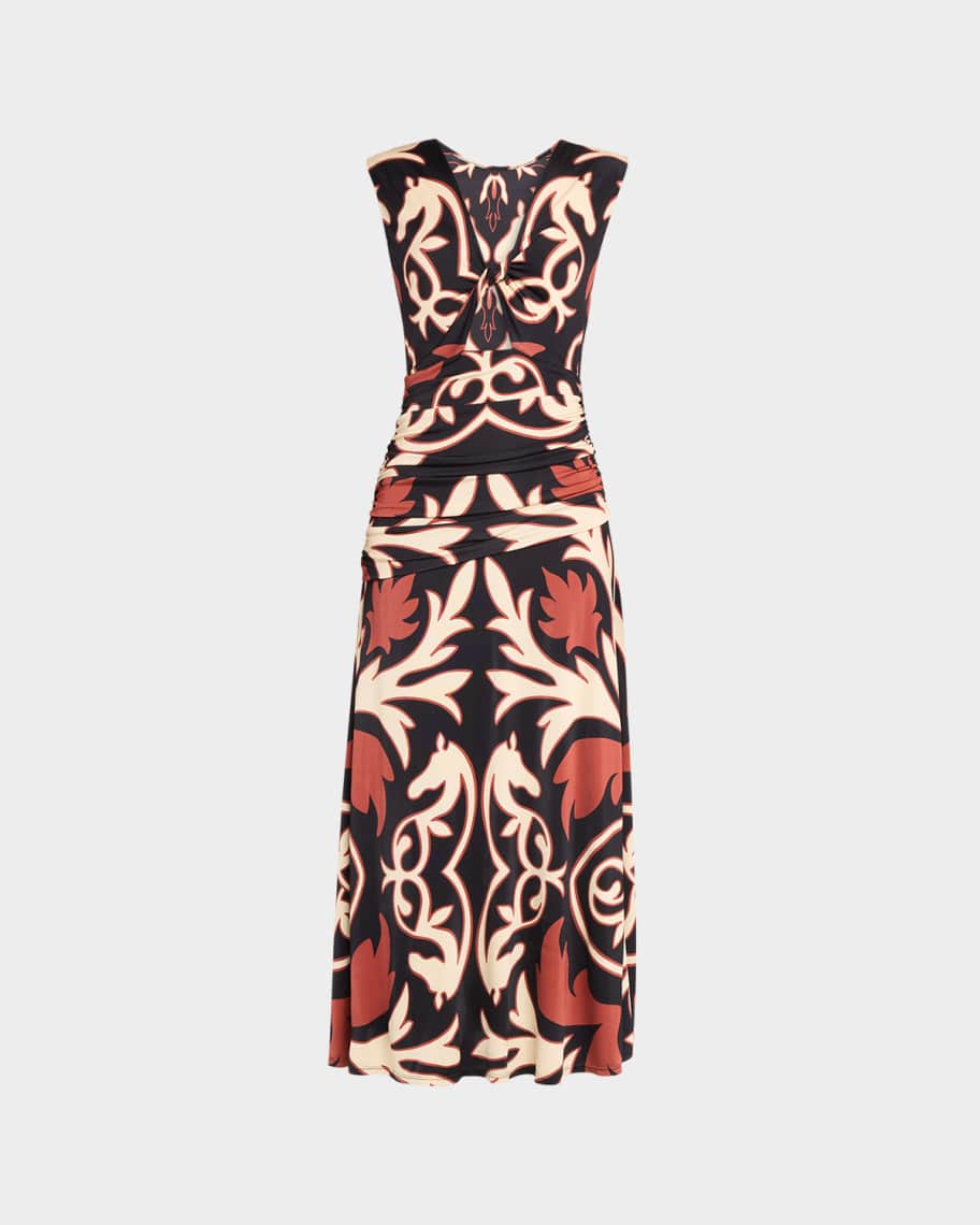 Johanna Ortiz Horizonte Mistico Jersey Midi Dress | Neiman Marcus