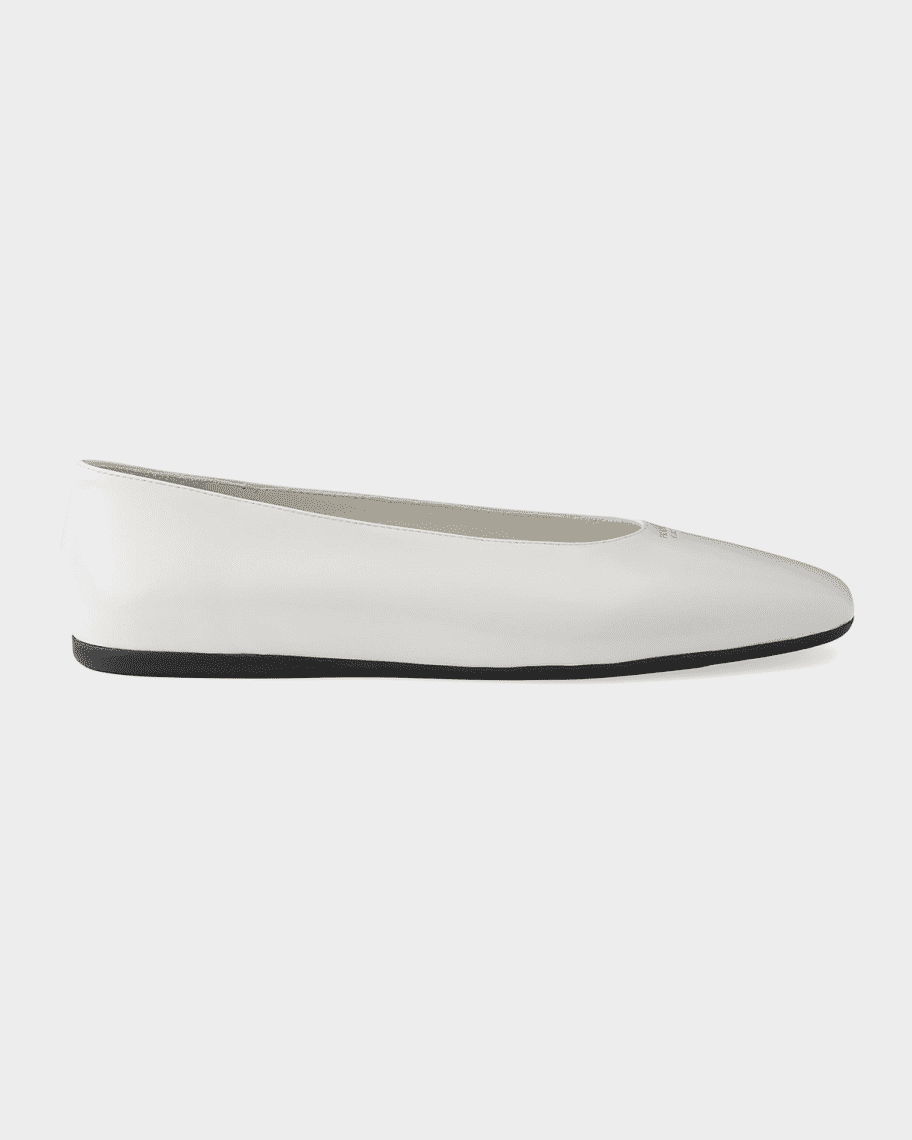 Prada Brushed Leather Ballerina Flats | Neiman Marcus