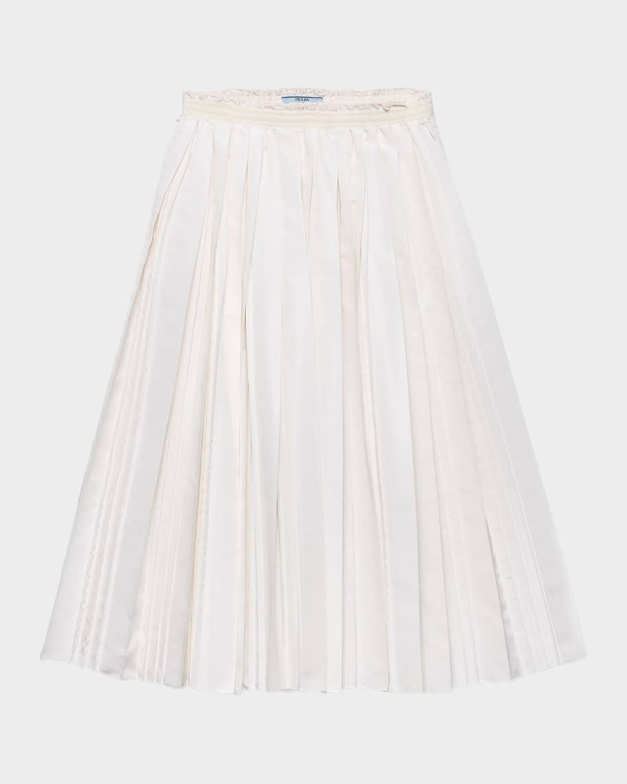 スカート PRADA Pattern Silk Pleats Skirt Prada Silk Faille Pleated Skirt | Neiman Marcus