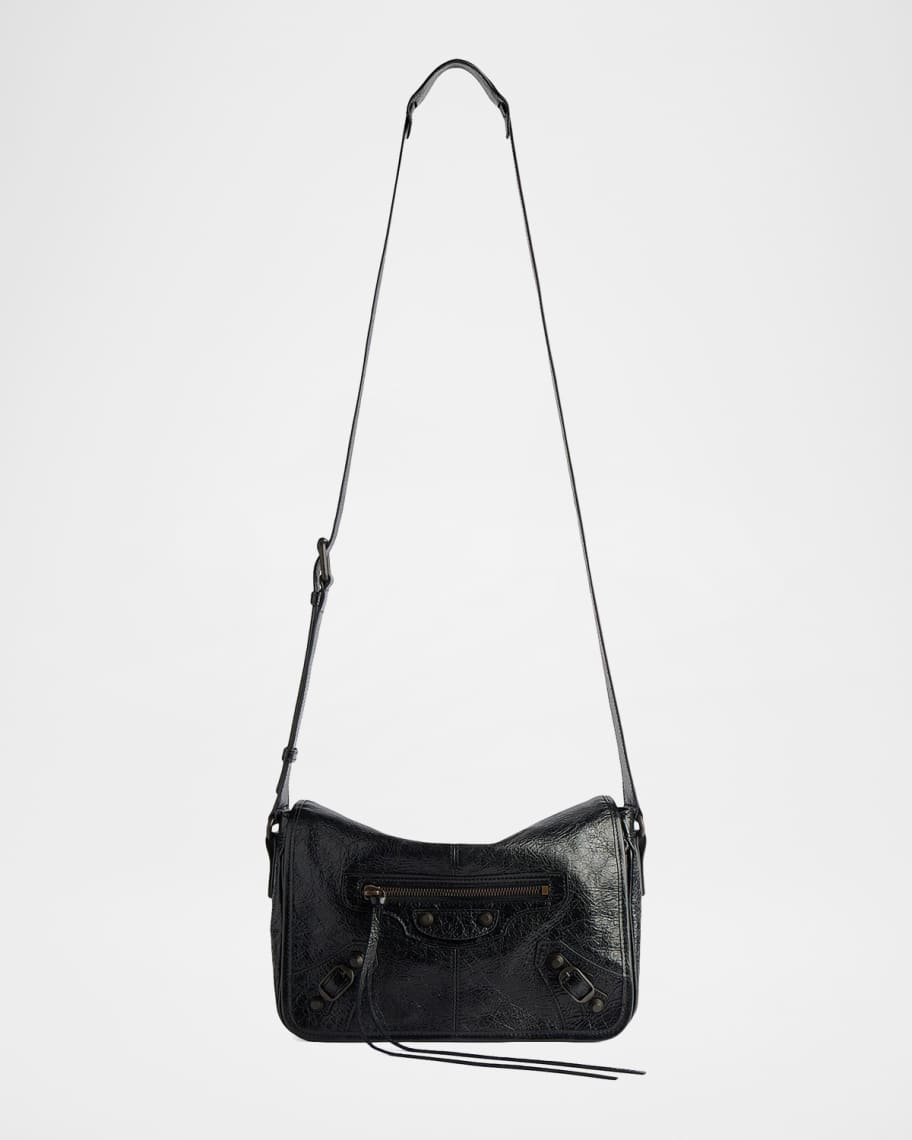 BALENCIAGA City Messenger Bag ミラー付き Balenciaga Men's Le City Flap Messenger Bag in Arena Lambskin