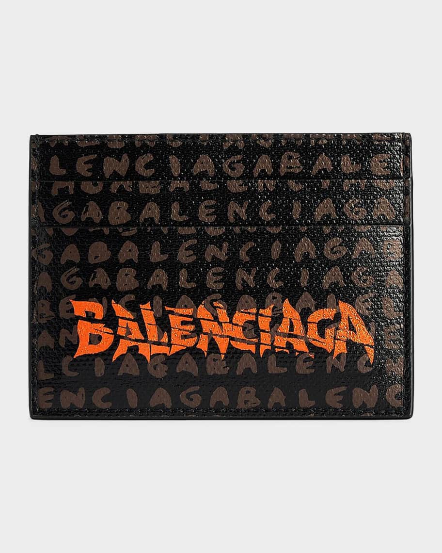 Balenciaga Men's Snob Allover Logo Card Holder | Neiman Marcus
