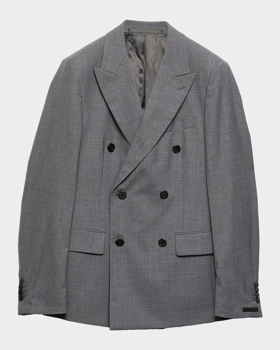 Prada Men's Double-Breasted Wool Jacket | Neiman Marcus