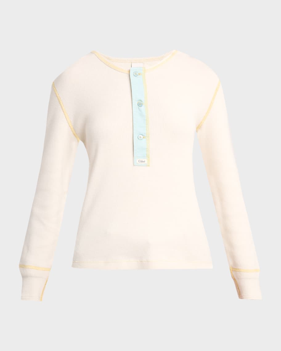 Chloe Ribbed Cotton Jersey Top | Neiman Marcus