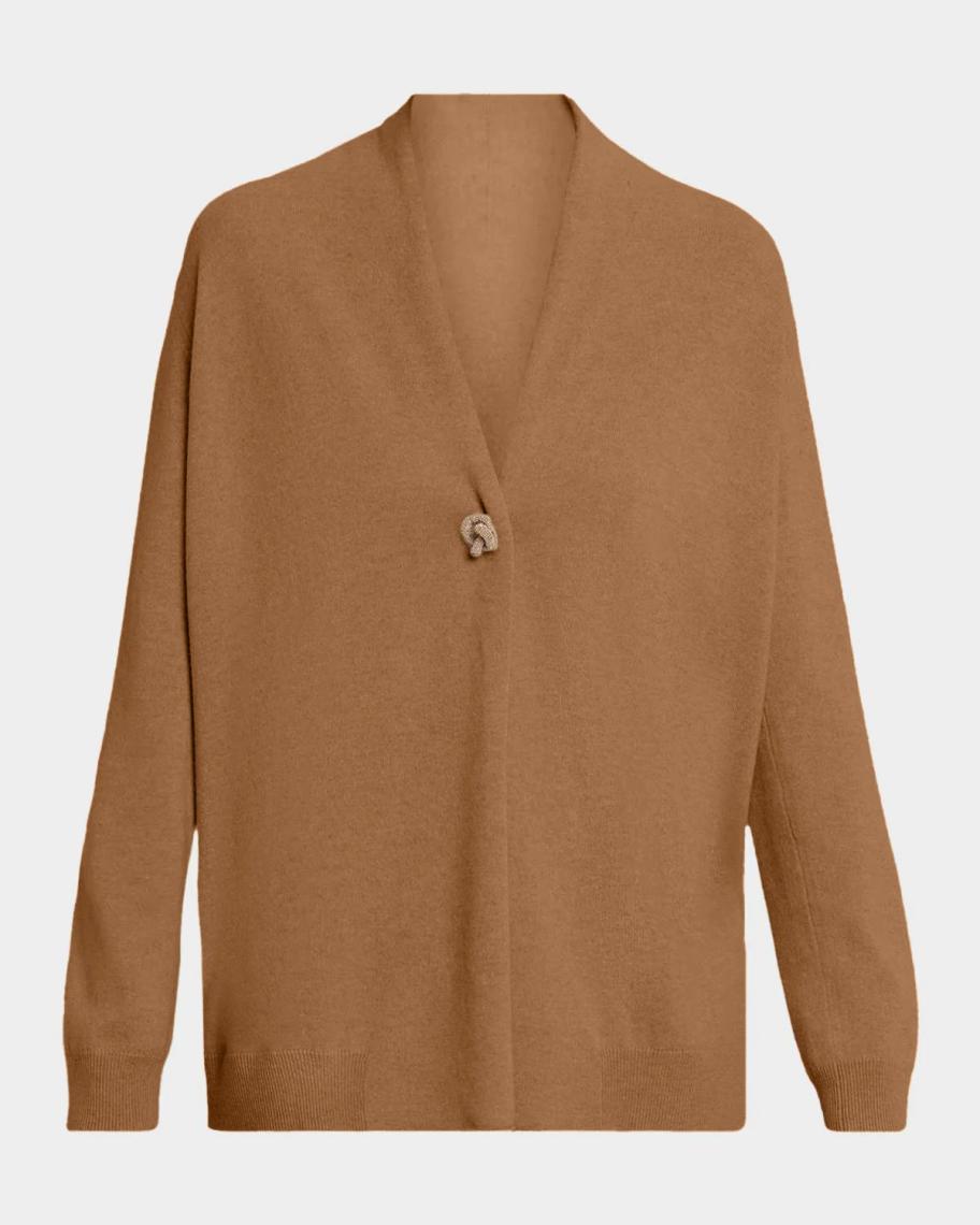 Fabiana Filippi Knot-Embellished Knit Cardigan | Neiman Marcus