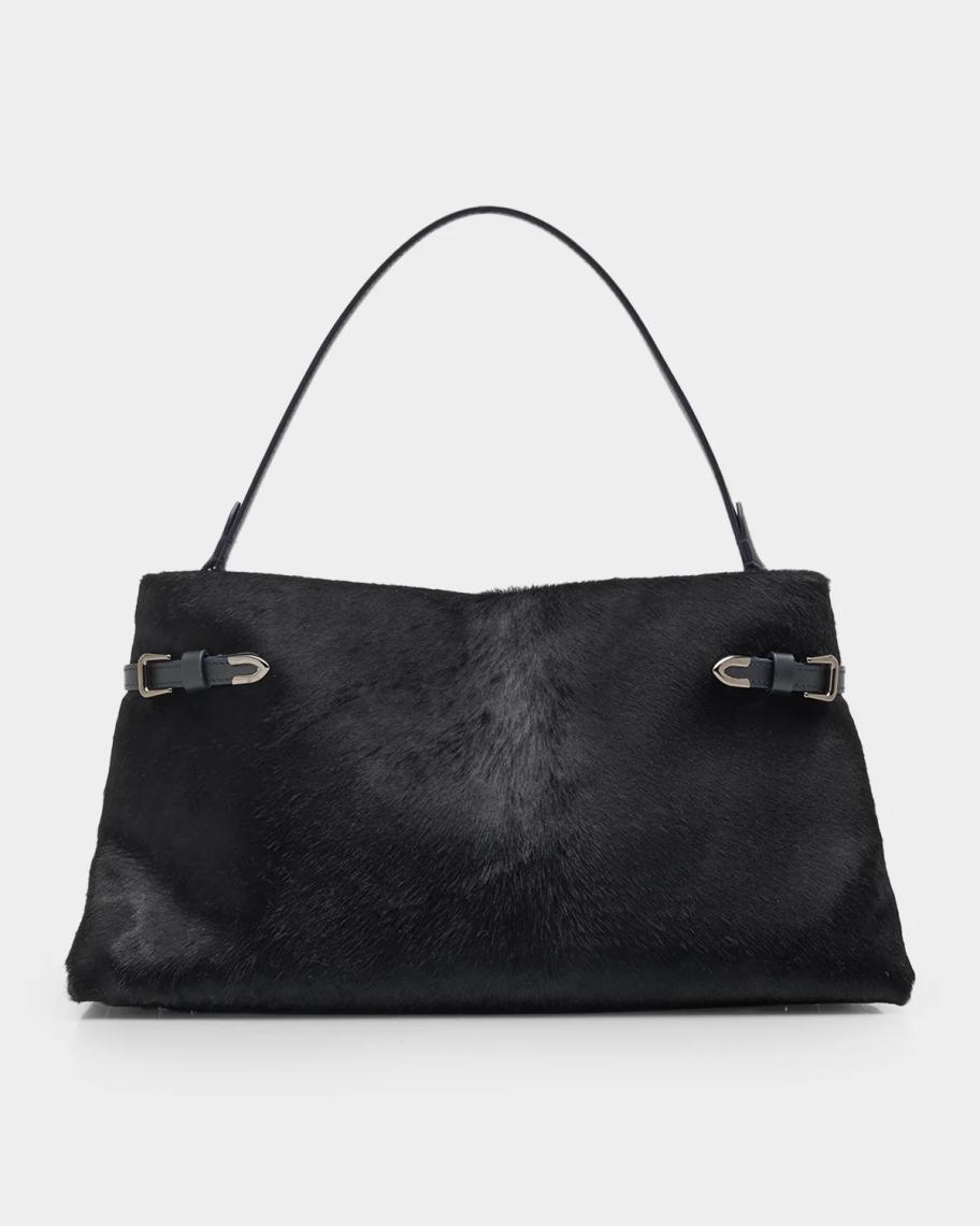 Brunello Cucinelli Pinched Calf Hair Top-Handle Bag | Neiman Marcus
