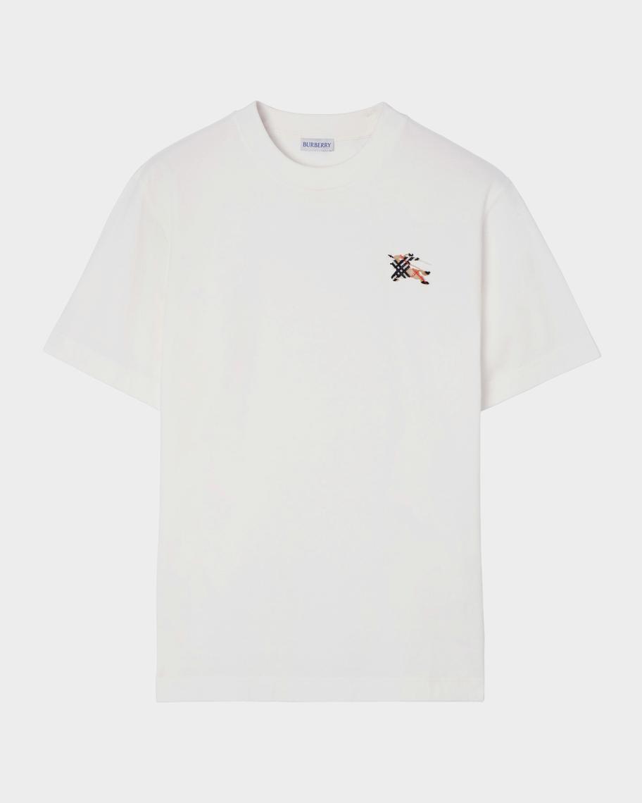 Burberry Men's Seth Slim-Fit Check EKD Cotton T-Shirt | Neiman Marcus