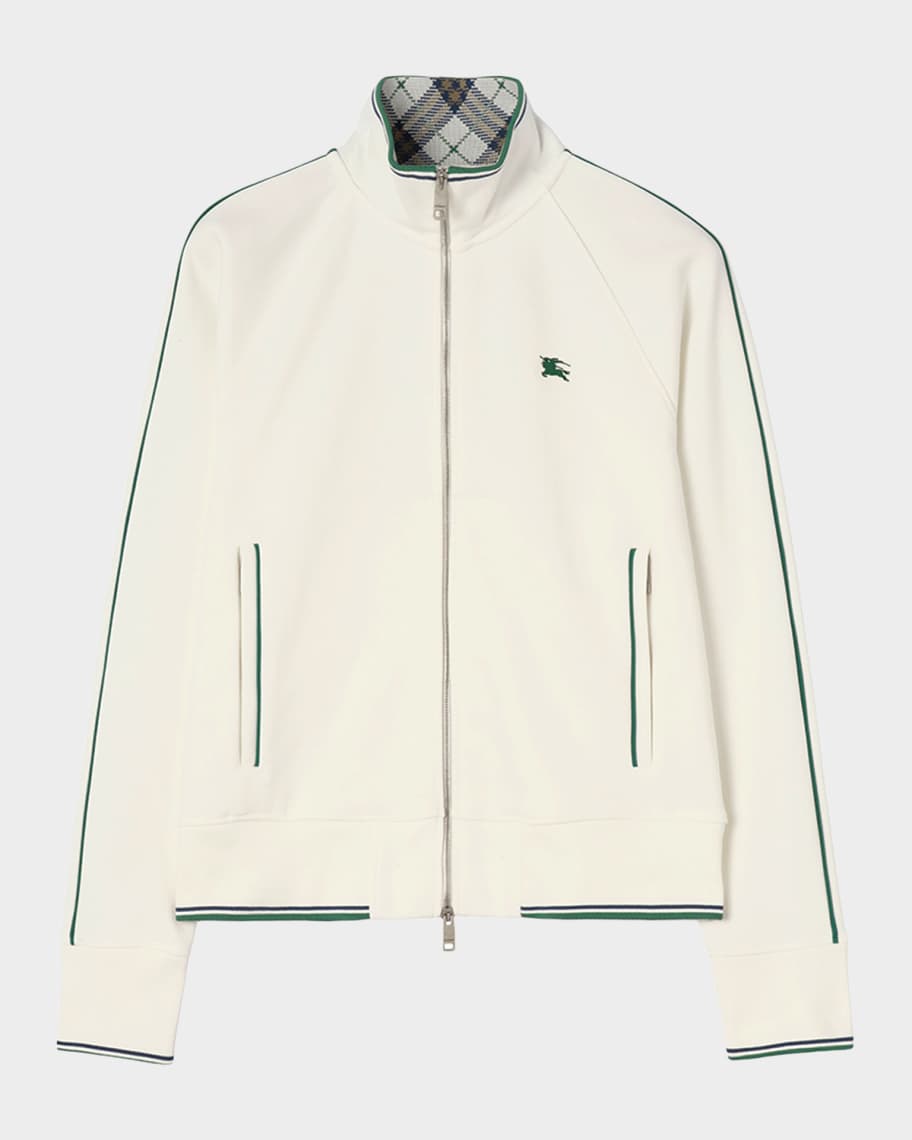 Burberry Men's Torric Check-Taped Jersey Jacket | Neiman Marcus