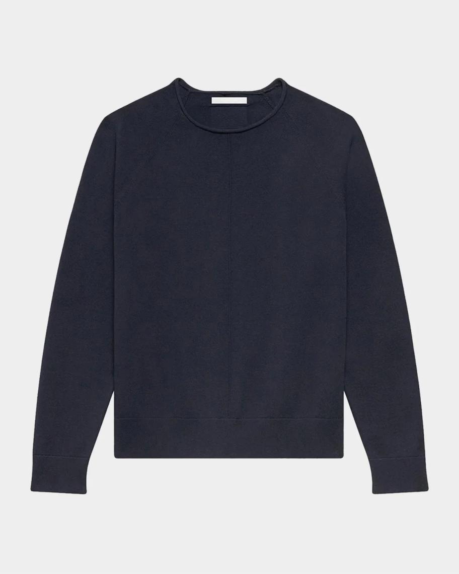 HELMUT LANG ニット イタリア製 ブラック ネイビー Helmut Lang Men's Cotton Raw-Edge Crewneck Sweater | Neiman Marcus