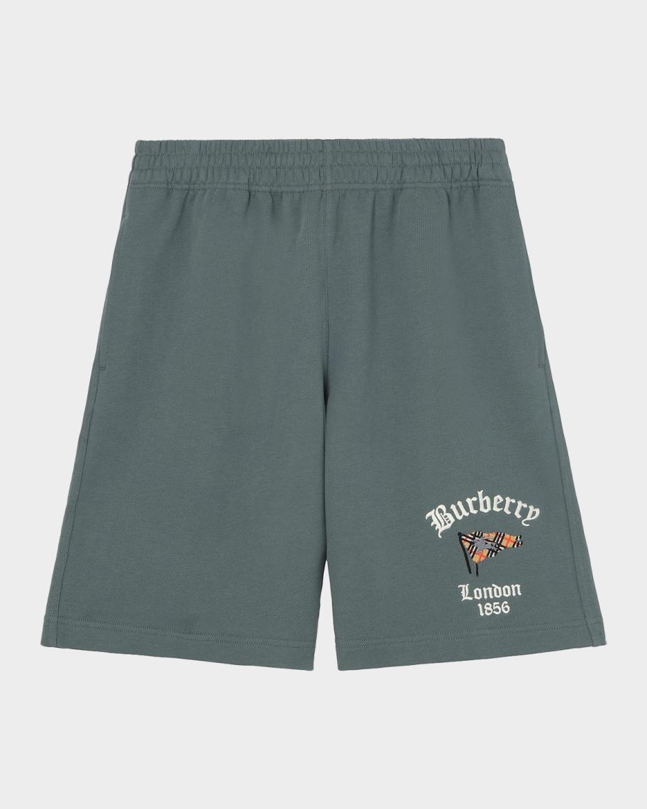 Burberry Men's Check Flag Cotton Shorts | Neiman Marcus