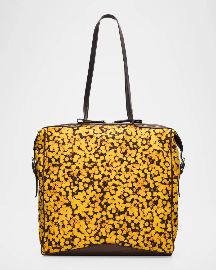 Dries Van Noten Men's Floral Canvas Tote Bag | Neiman Marcus