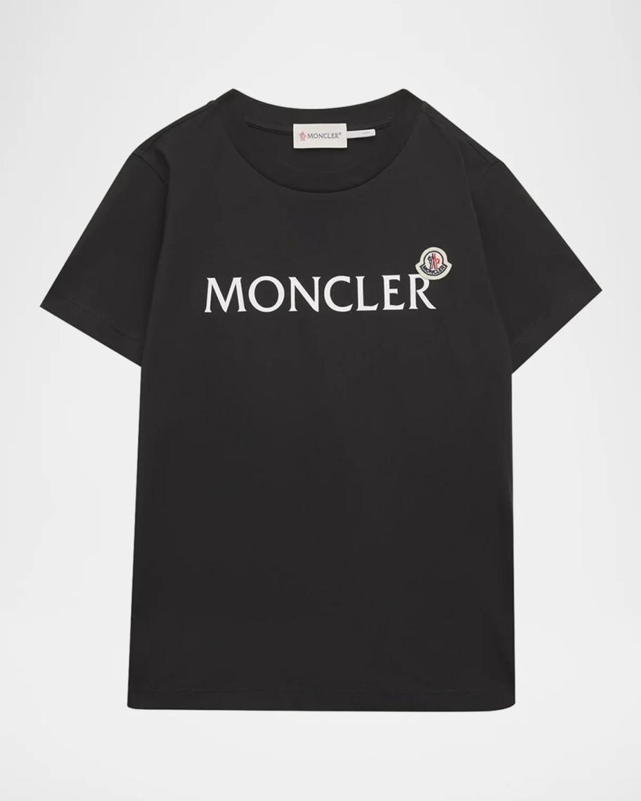 Moncler Boy's Logo-Print Cotton T-Shirt, Size 8-10 | Neiman Marcus