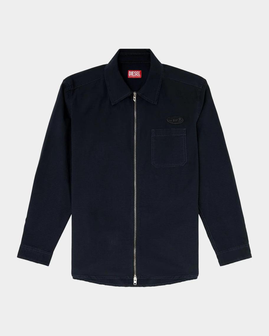 Diesel Alias Logo Zip-Front Shirt Jacket | Neiman Marcus