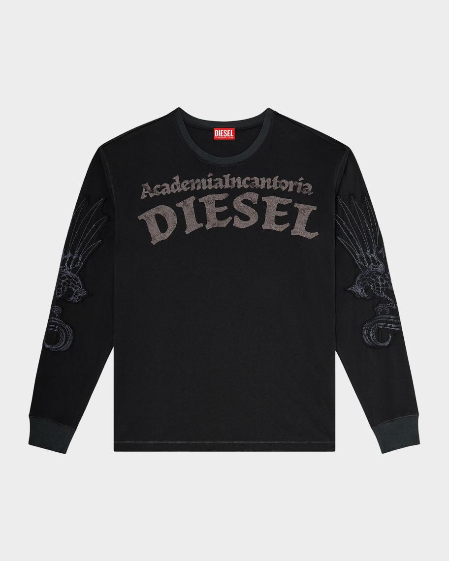 トップス diesel graphic longsleeve t-shirt Diesel Men's Logo Graphic Cotton T-Shirt | Neiman Marcus
