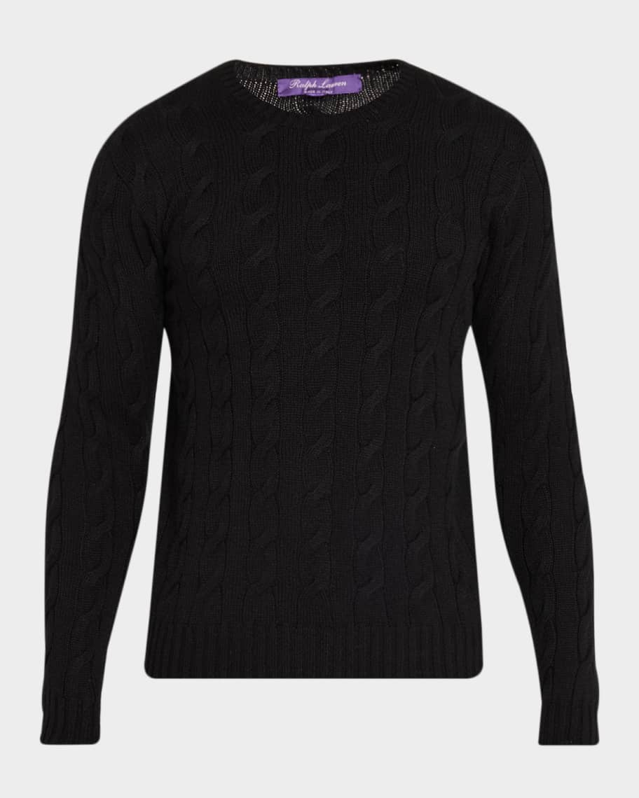 Ralph Lauren Purple Label Men's Cashmere Cable Crewneck Sweater