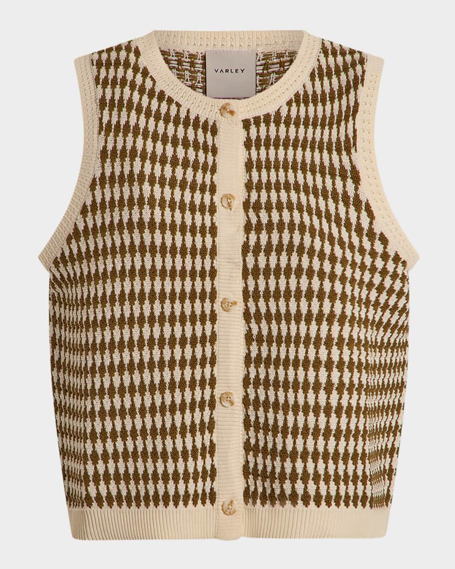 Varley Aura Diamond Jacquard Knit Top | Neiman Marcus