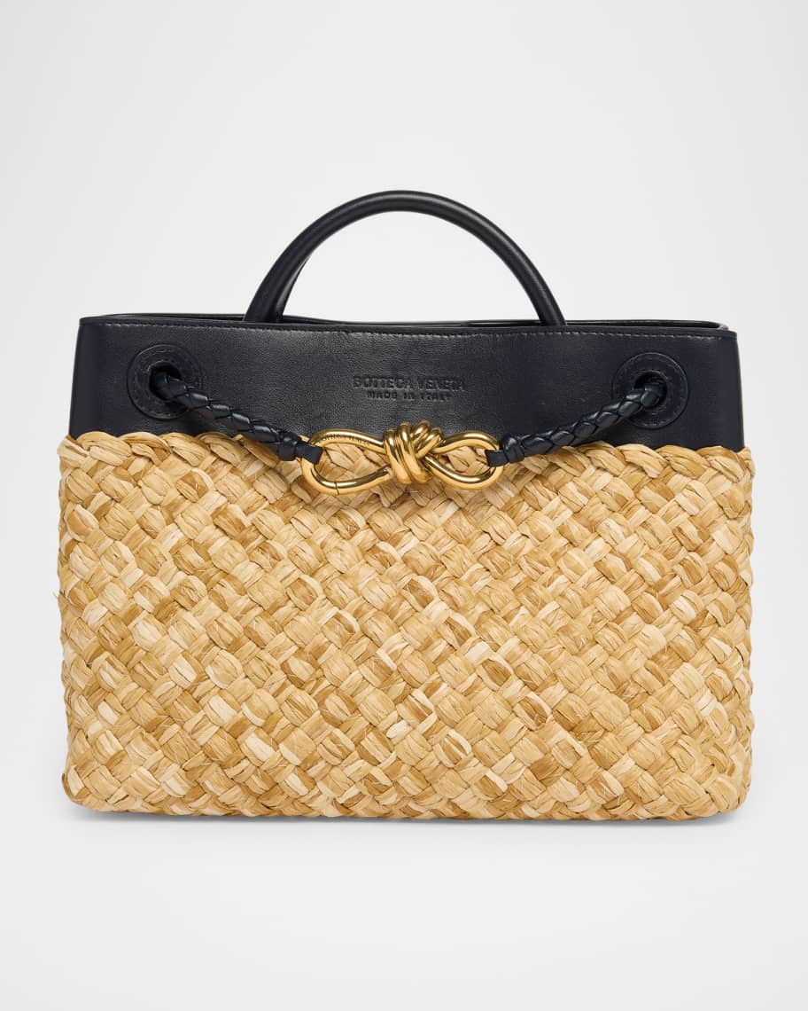 Bottega Veneta Andiamo Small Raffia Crossbody Bag | Neiman Marcus