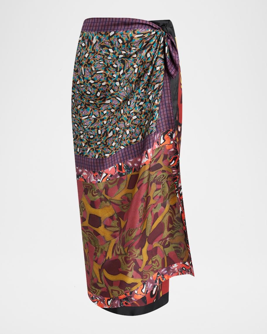 Dries Van Noten Silk Long Wrap Scarf Skirt | Neiman Marcus