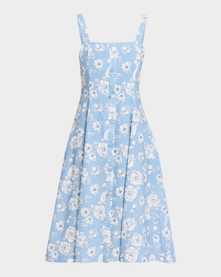 dress forum linen blend floral midi dress Dress Forum Vintage Lemonade Tulip Hem Midi Wrap Dress
