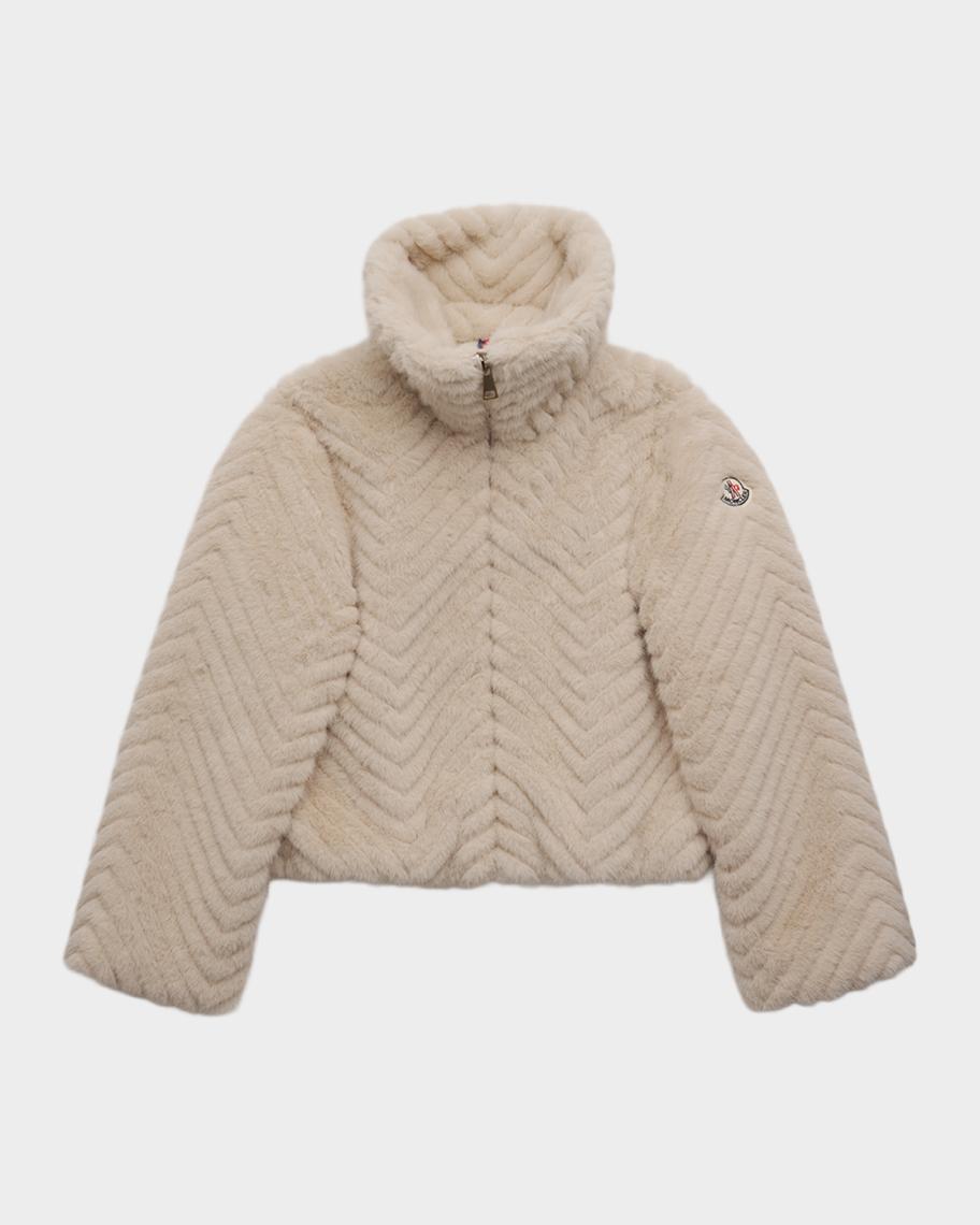 Moncler Girl's Eira Zip-Front Jacket, Size 8-10 | Neiman Marcus