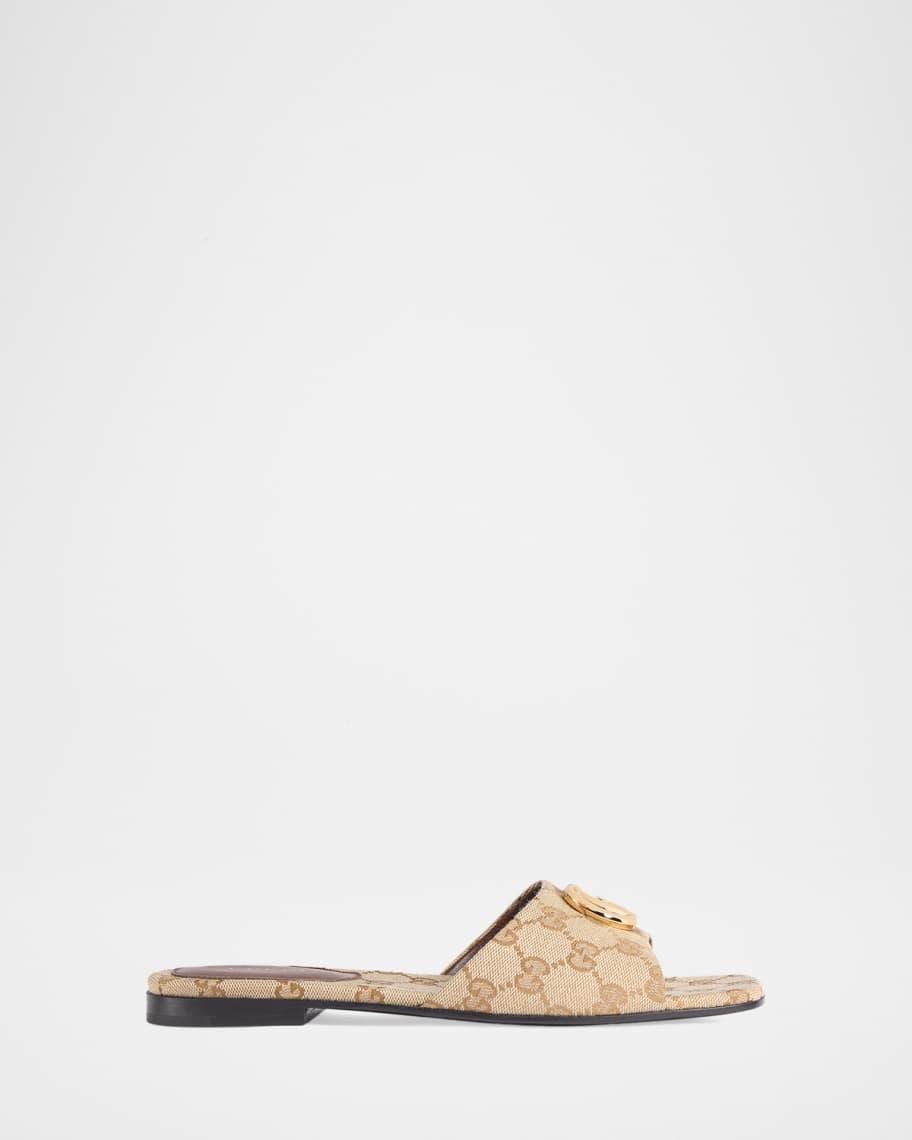 Gucci Marmont GG Canvas Slide Sandals | Neiman Marcus