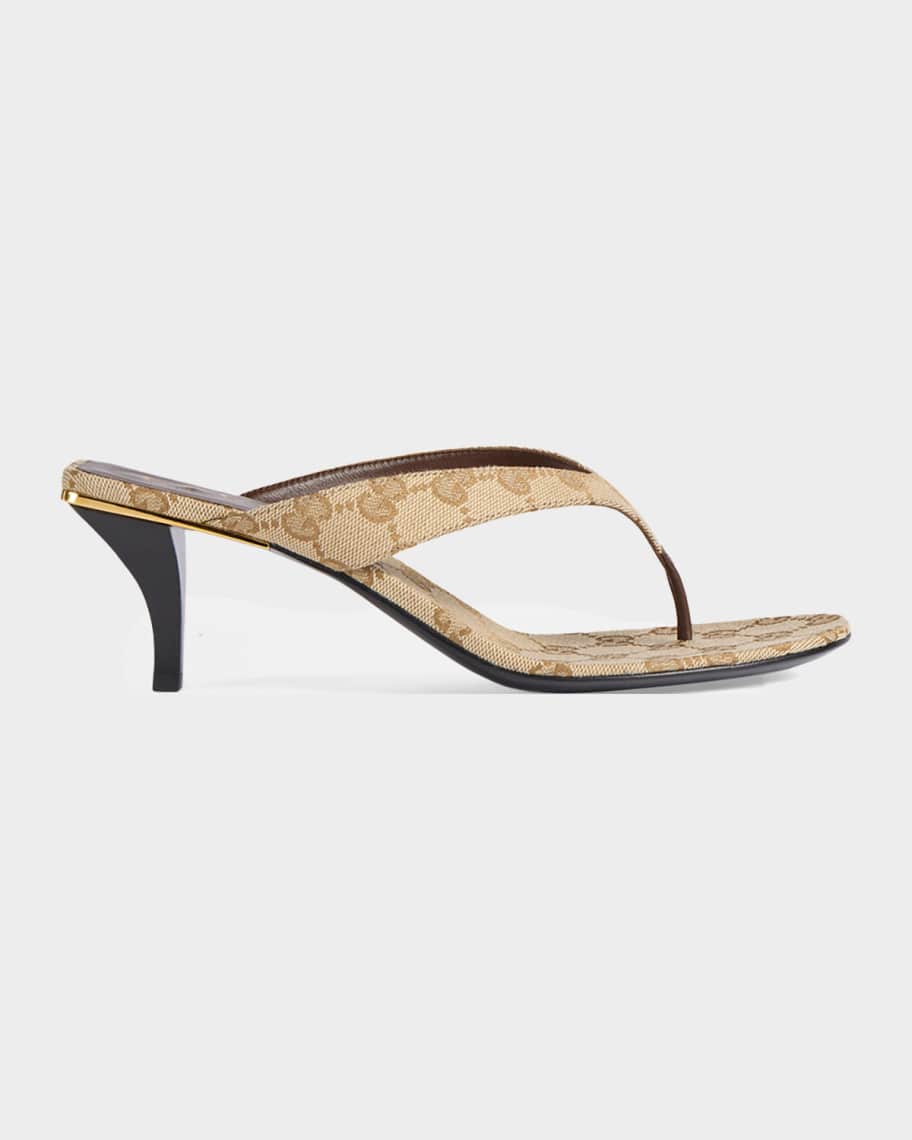 Gucci 55mm Vittoria GG Canvas Thong Sandals | Neiman Marcus