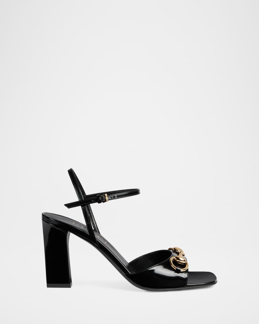 Gucci 85mm Signora Leather Ankle-Strap Sandals | Neiman Marcus