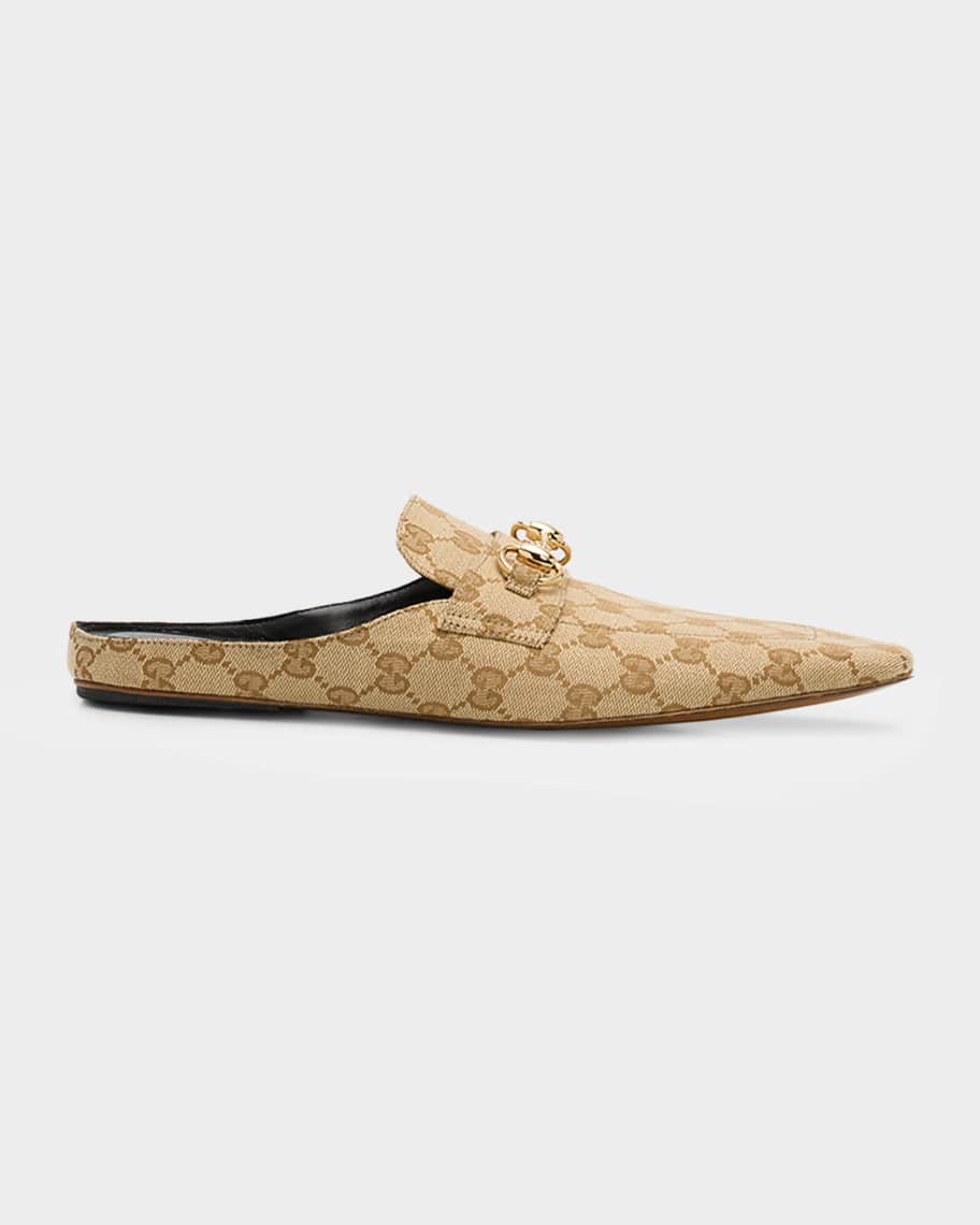 GUCCIゴールドタッセルローファー351/2 Gucci Ragazzo GG Canvas Loafer Mules | Neiman Marcus