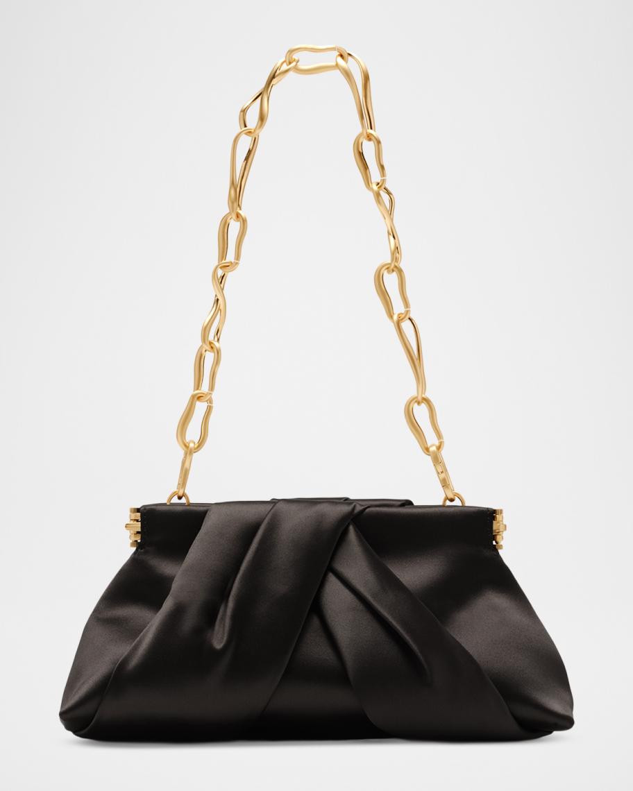Cult Gaia Lia Mini Pleated Satin Clutch | Neiman Marcus