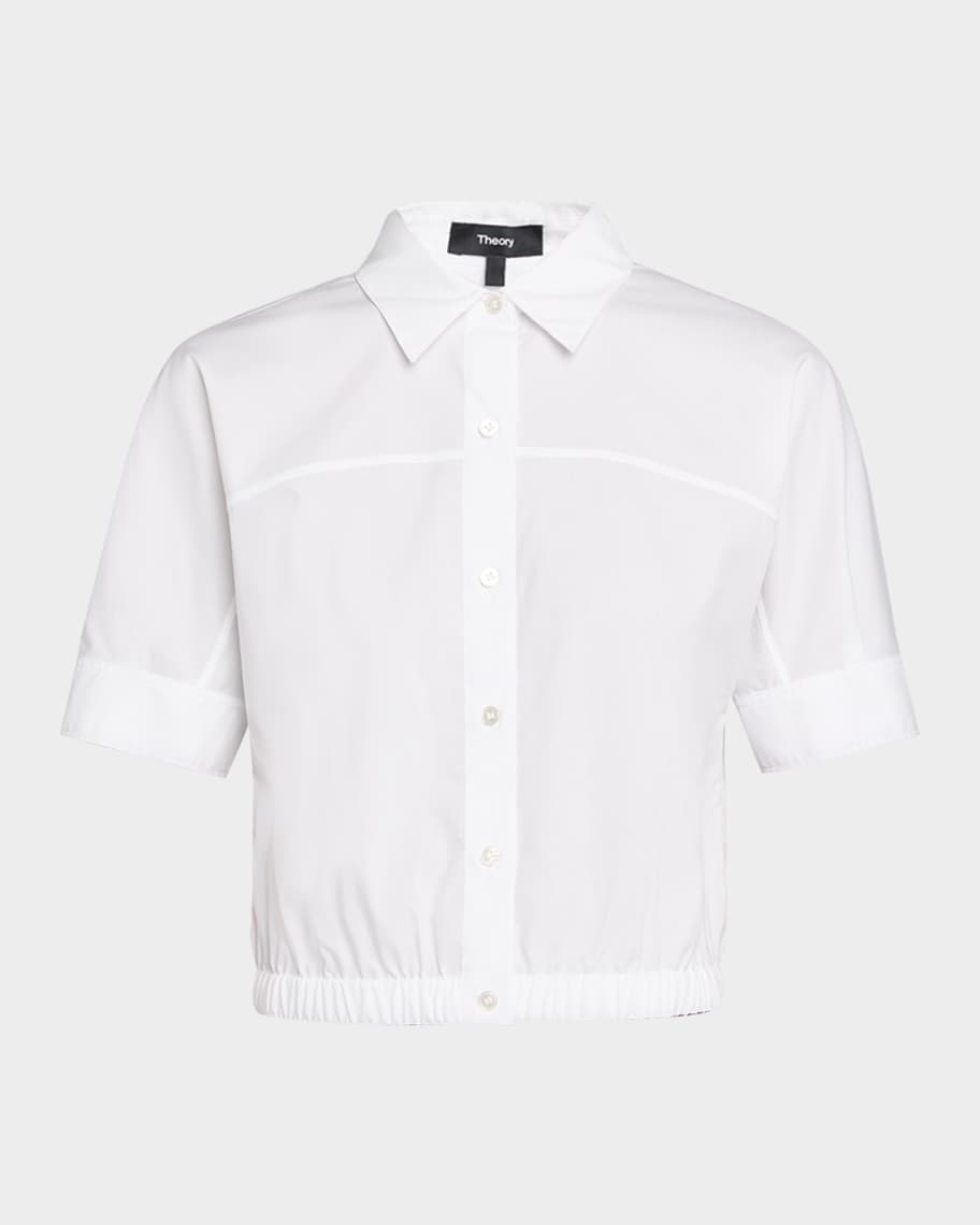 theory dress shirt Fitted In Stretch Silk - White washable fabric features a wrinkle Sylvain Good Cotton Shirt -