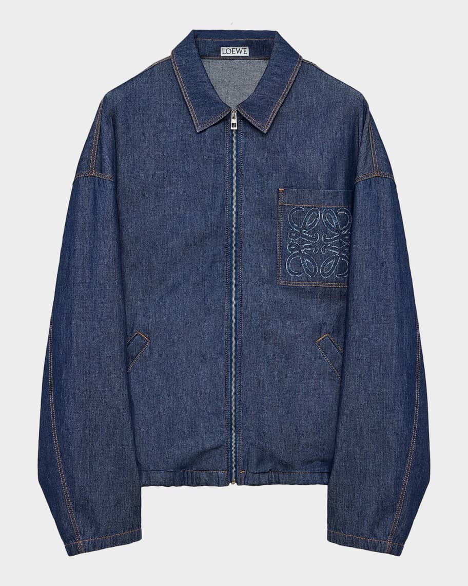 Loewe Men's Denim Zip-Front Jacket | Neiman Marcus
