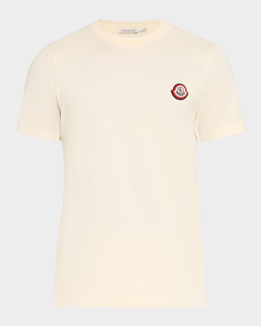 MONCLER Tシャツ ホワイト レッドロゴ Moncler Men's Cotton Logo Crewneck T-Shirt | Neiman Marcus
