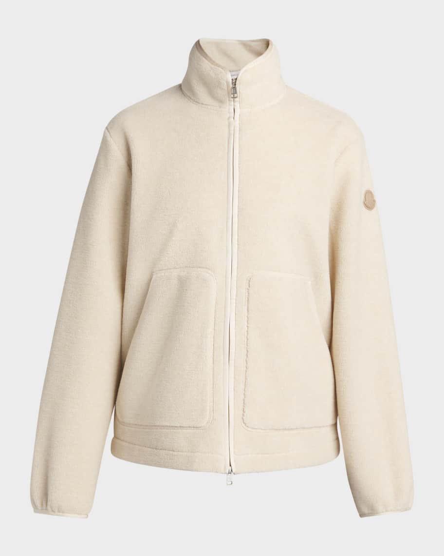 Moncler Men's Fleece Stand Collar Full-Zip Cardigan | Neiman Marcus