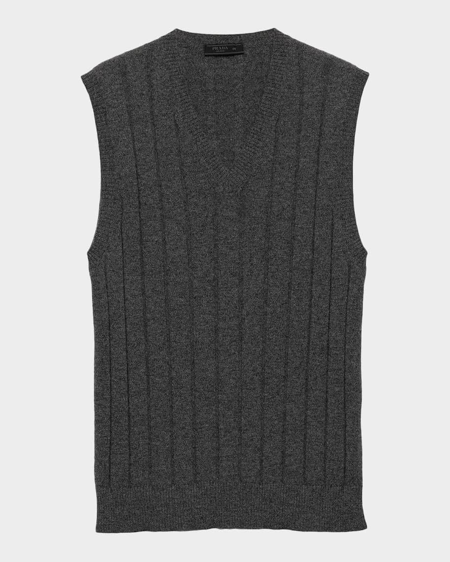 トップス PRADA cashmere blend gradation knit vest Prada Men's Cashmere V-Neck Vest | Neiman Marcus