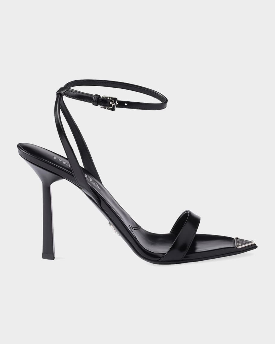 Prada Brushed Leather Sandals | Neiman Marcus