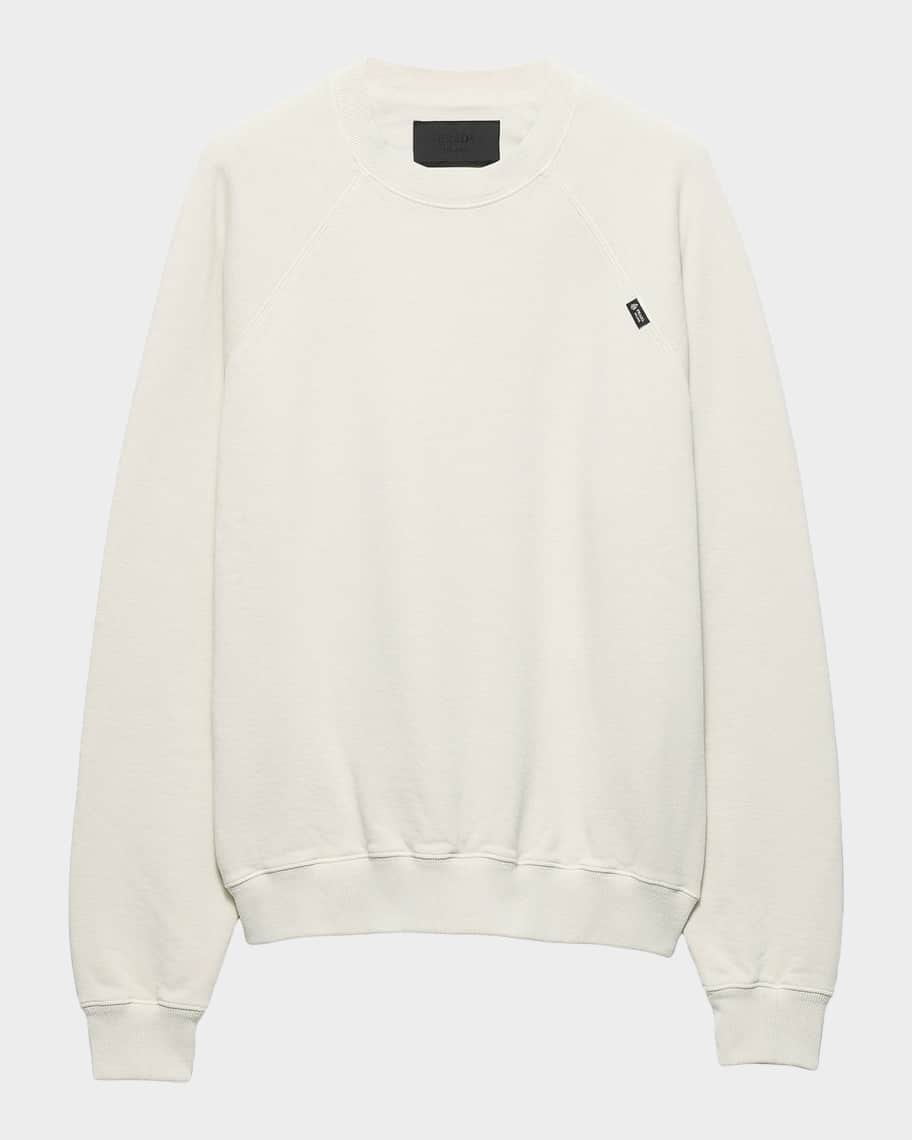 PRADAベージュ ラグランスリーブ スウェット S Prada Men's Cotton Crew-Neck Sweatshirt | Neiman Marcus