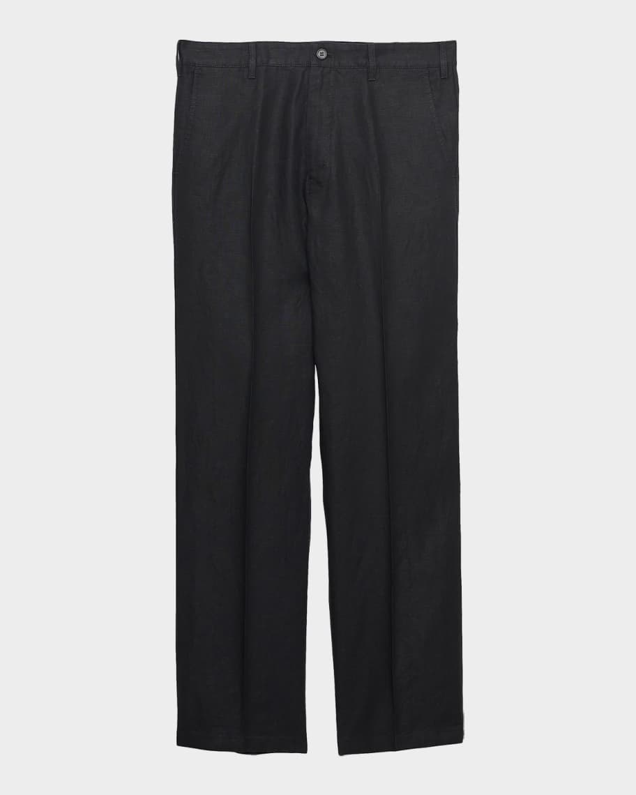 Prada Men's Wide-Leg Linen Pants | Neiman Marcus