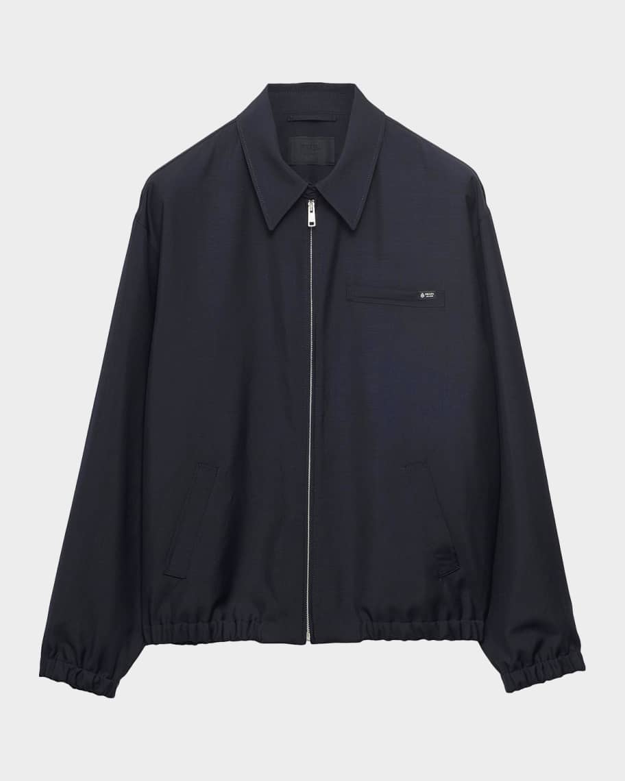Prada Men's Mohair Wool Blouson Jacket | Neiman Marcus