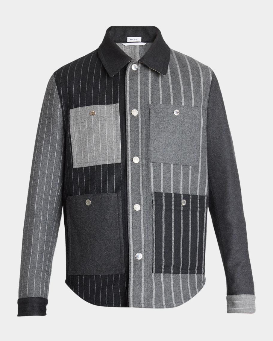 Thom Browne Men's Funmix Utility Patch-Pocket Shirt Jacket