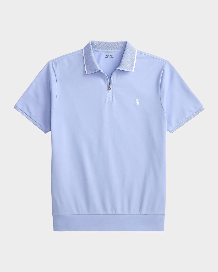 Polo Ralph Lauren Men's Logo Stretch-Cotton Zip-Front Polo Shirt