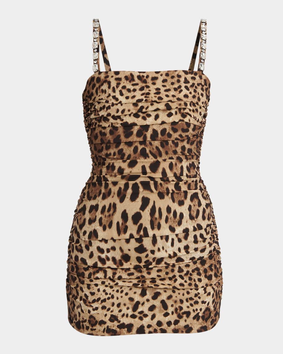leopard strap mini dress GANNI Organic Cotton Mini Dress