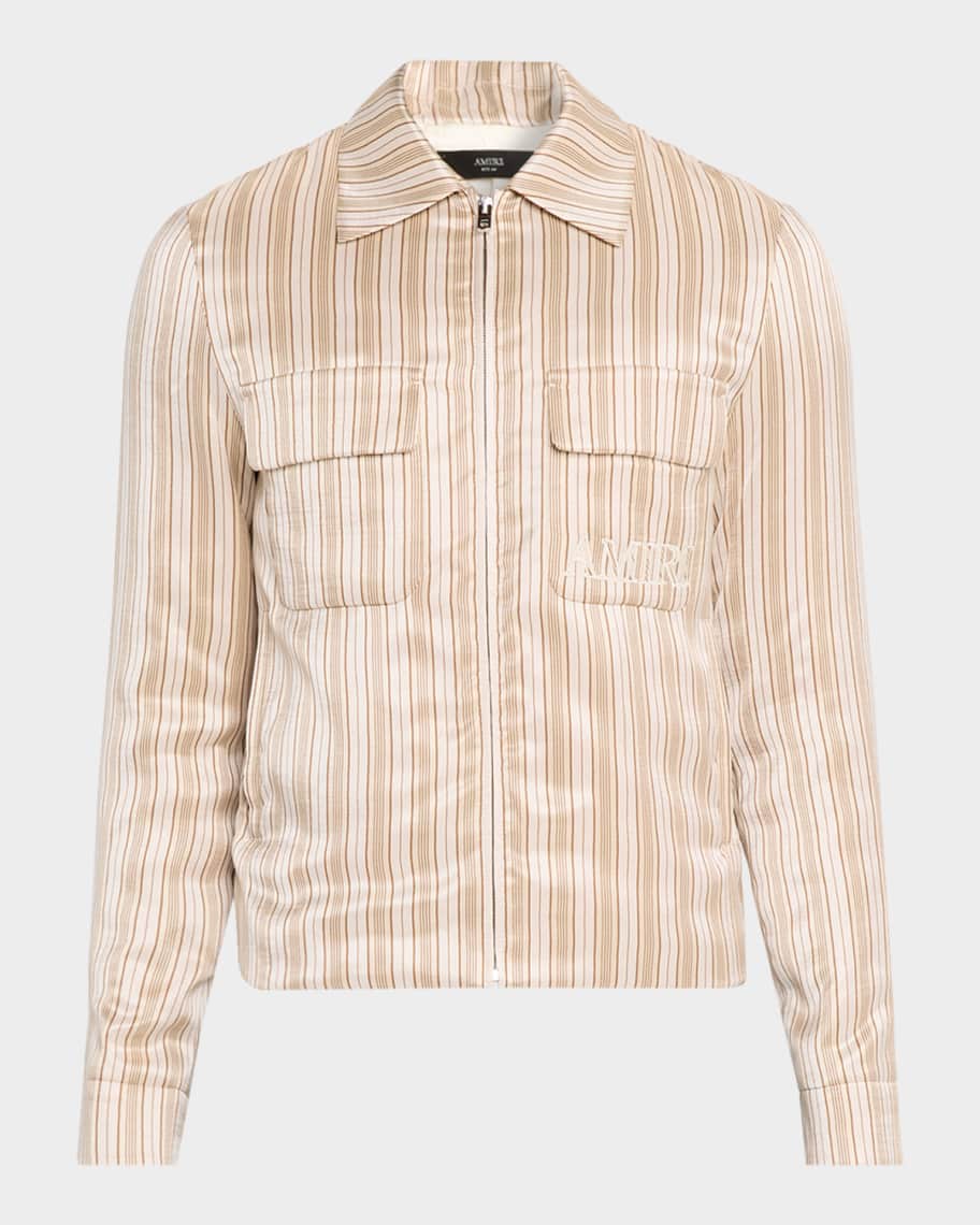 Amiri Men's Multi-Stripe Full-Zip Blouson | Neiman Marcus