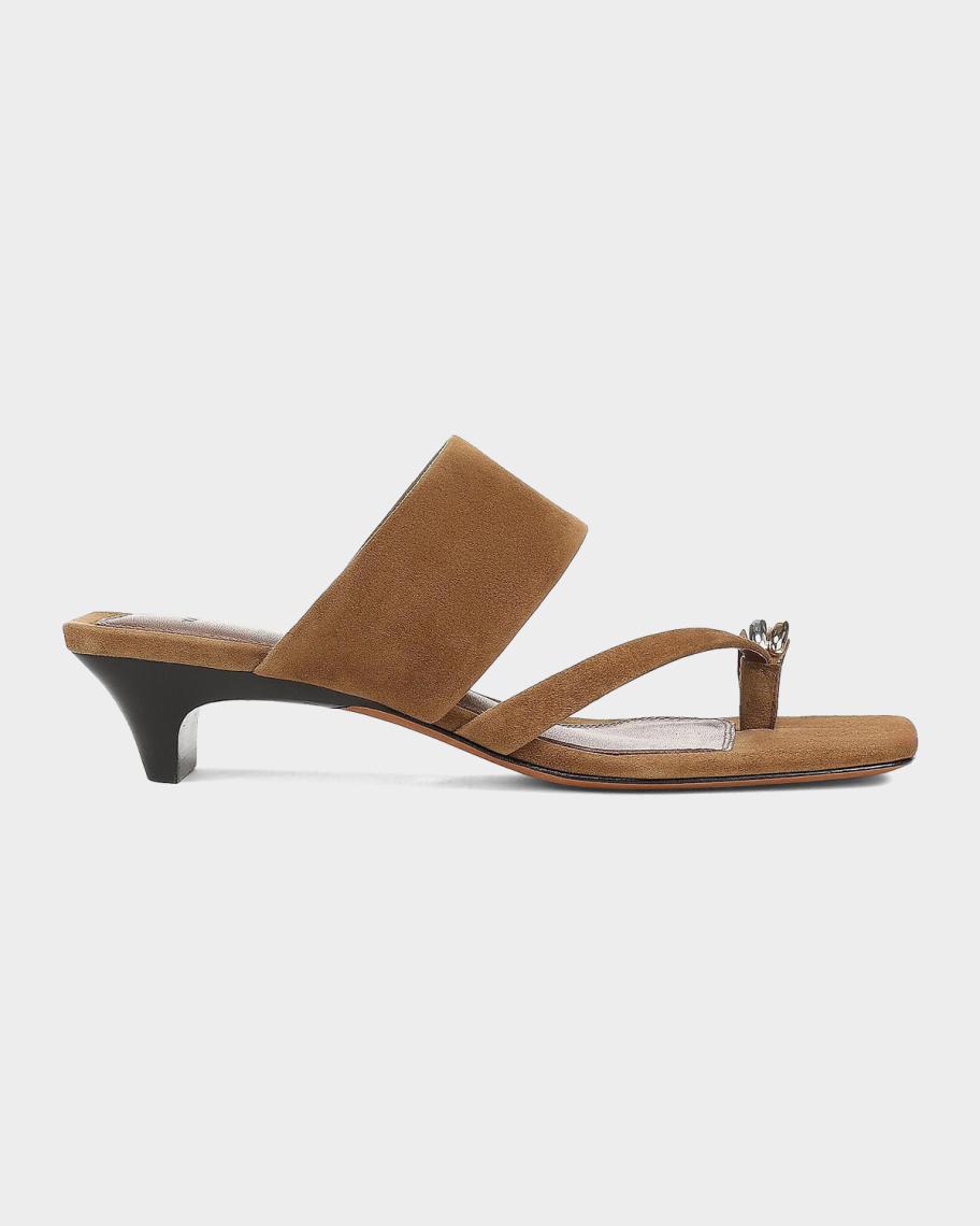 Vince 40MM Stacy Toe Ring-Detail Suede Sandals | Neiman Marcus