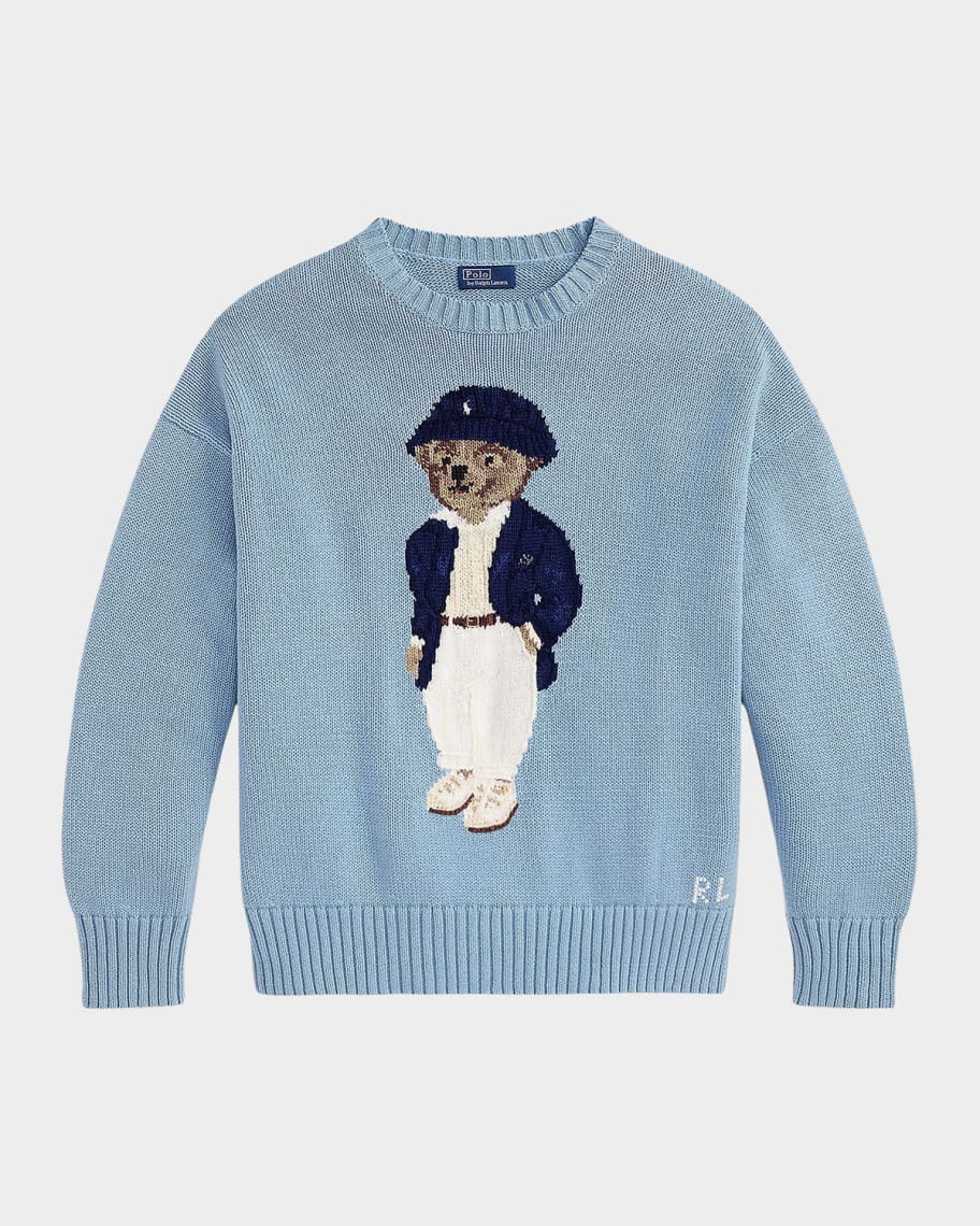 Polo Ralph Lauren Polo Bear Oversized Cotton Sweater | Neiman Marcus