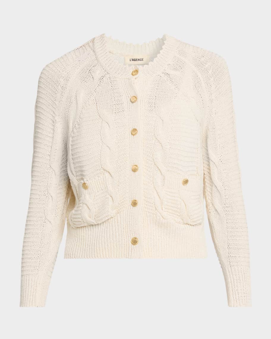 L'Agence Darcy Cable-Knit Cardigan | Neiman Marcus