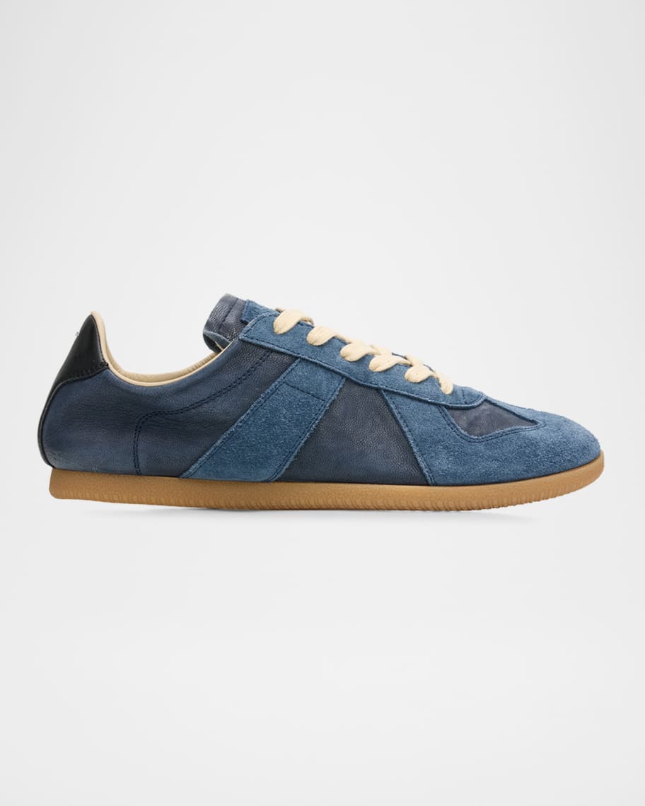 靴 Maison Margiela P A R I S Maison Margiela Replica Mixed Leather Low-Top Sneakers | Neiman Marcus